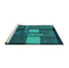 Sideview of Machine Washable Abstract Turquoise Modern Area Rugs, wshabs1900turq