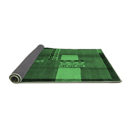 Sideview of Abstract Emerald Green Modern Rug, abs1900emgrn
