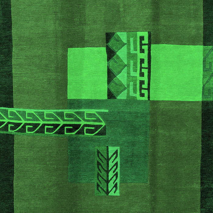 Machine Washable Abstract Green Modern Area Rugs, wshabs1900grn