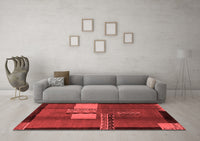 Machine Washable Abstract Red Modern Rug, wshabs1900red