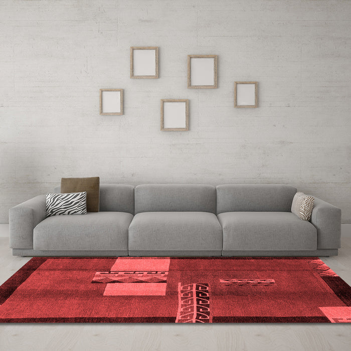 Modern Red Washable Rugs