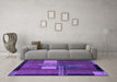 Machine Washable Abstract Purple Modern Area Rugs in a Living Room, wshabs1900pur