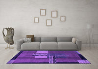 Machine Washable Abstract Purple Modern Rug, wshabs1900pur