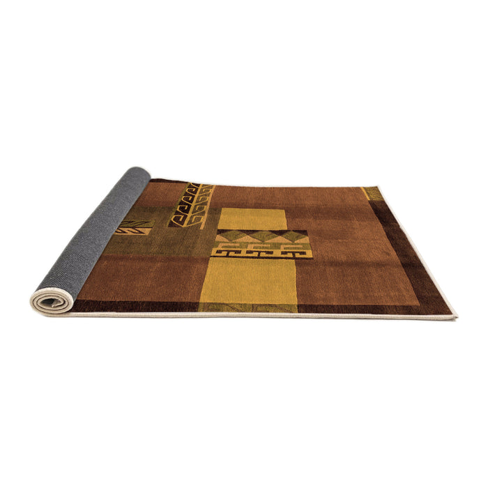 Sideview of Abstract Orange Modern Rug, abs1900org