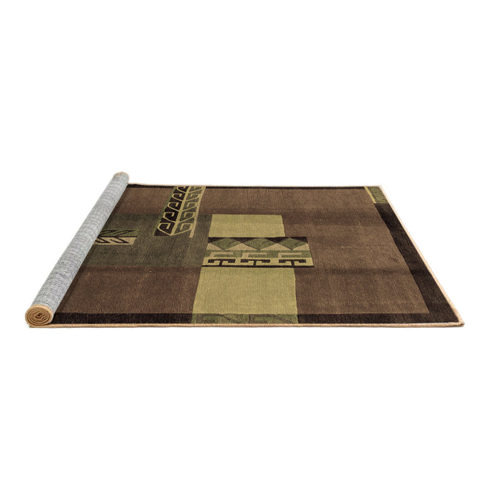 Sideview of Machine Washable Abstract Brown Modern Rug, wshabs1900brn