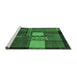 Sideview of Machine Washable Abstract Emerald Green Modern Area Rugs, wshabs1900emgrn