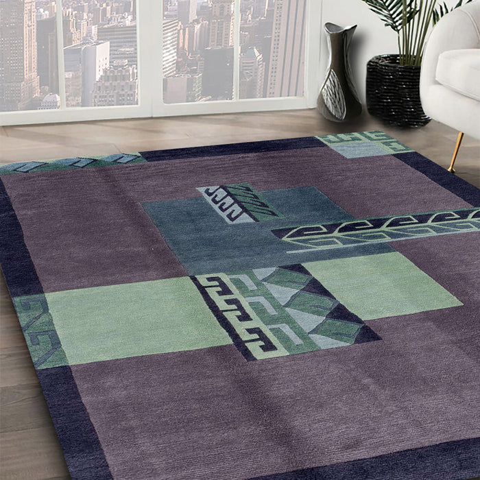 Machine Washable Abstract Slate Granite Gray Rug in a Family Room, wshabs1900