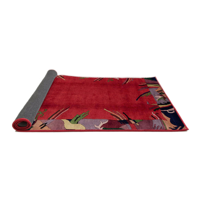 Sideview of Abstract Chestnut Brown Modern Rug, abs1901