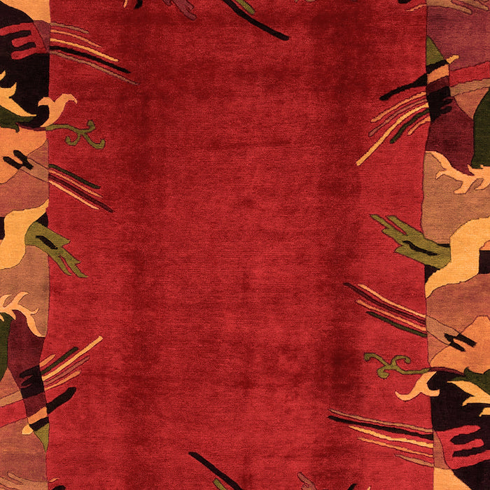 Machine Washable Abstract Orange Modern Area Rugs, wshabs1901org