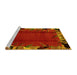 Sideview of Machine Washable Abstract Yellow Modern Rug, wshabs1901yw