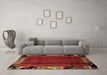 Machine Washable Abstract Brown Modern Rug in a Living Room,, wshabs1901brn