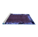 Sideview of Machine Washable Abstract Blue Modern Rug, wshabs1901blu