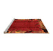 Sideview of Machine Washable Abstract Orange Modern Area Rugs, wshabs1901org