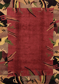 Abstract Brown Modern Rug, abs1901brn