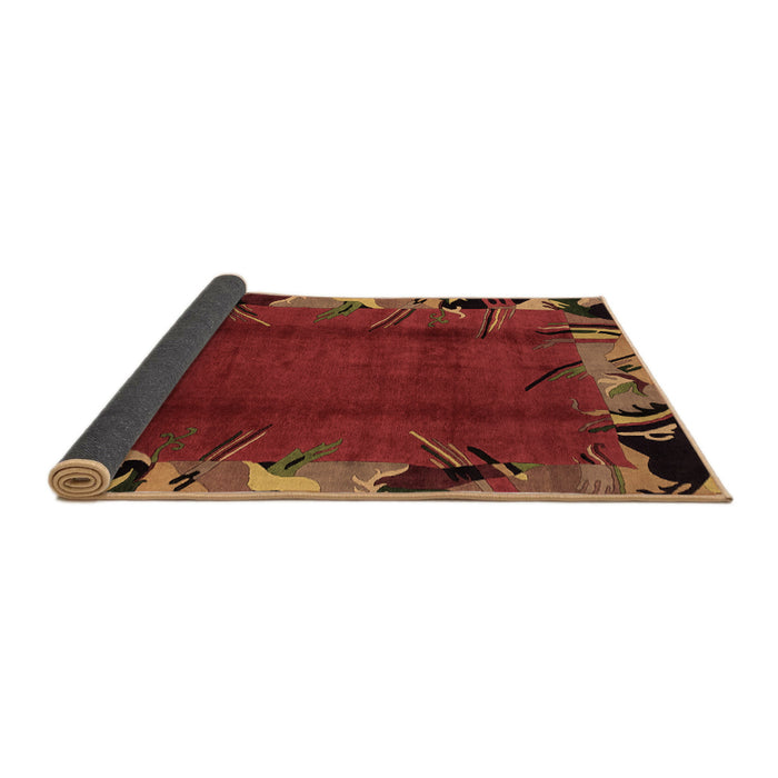 Sideview of Abstract Brown Modern Rug, abs1901brn
