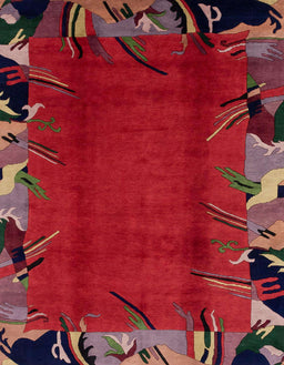 Abstract Chestnut Brown Modern Rug, abs1901