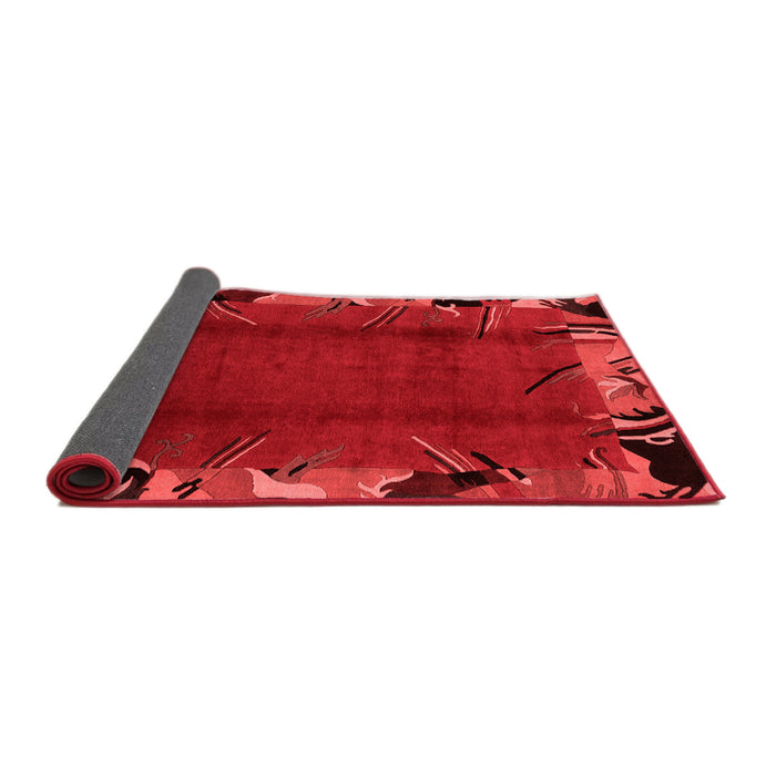 Abstract Red Modern Area Rugs