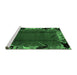 Sideview of Machine Washable Abstract Emerald Green Modern Area Rugs, wshabs1901emgrn