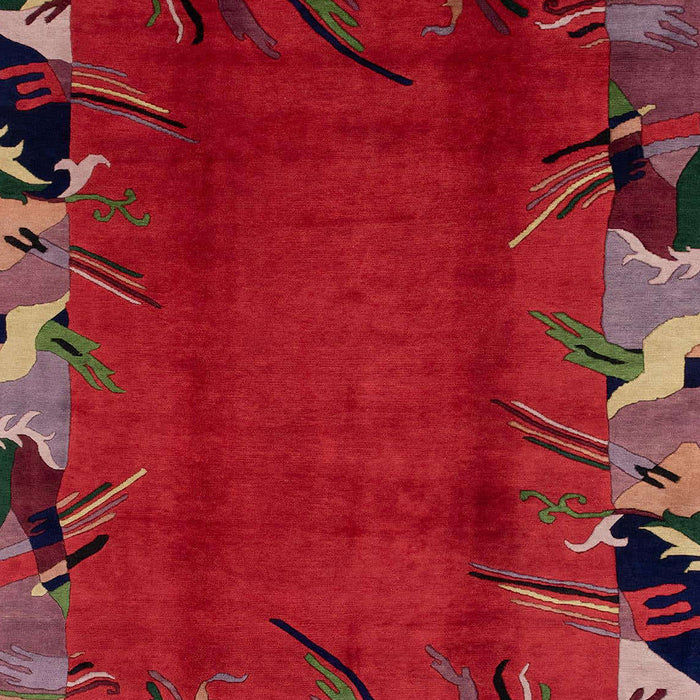 Machine Washable Abstract Chestnut Brown Rug, wshabs1901