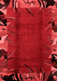 Abstract Red Modern Rug, abs1901red