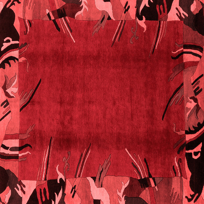 Machine Washable Abstract Red Modern Rug, wshabs1901red
