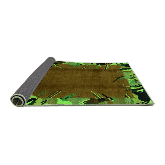 Sideview of Abstract Green Modern Rug, abs1901grn
