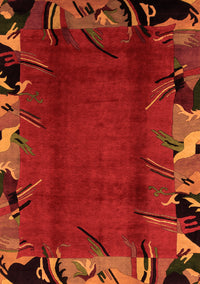 Abstract Orange Modern Rug, abs1901org