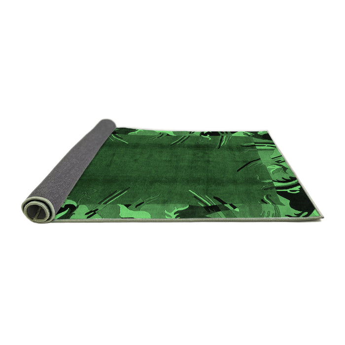 Sideview of Abstract Emerald Green Modern Rug, abs1901emgrn