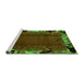 Sideview of Machine Washable Abstract Green Modern Area Rugs, wshabs1901grn