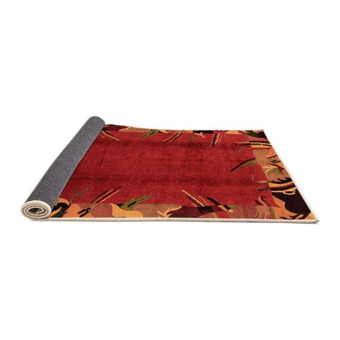 Sideview of Abstract Orange Modern Rug, abs1901org