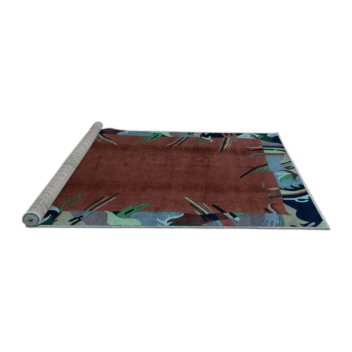 Sideview of Machine Washable Abstract Light Blue Modern Rug, wshabs1901lblu