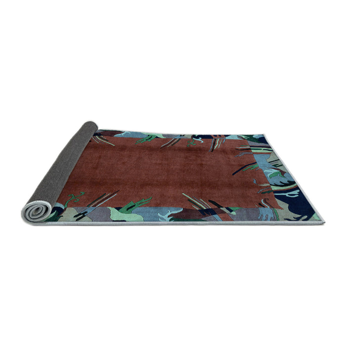 Sideview of Abstract Light Blue Modern Rug, abs1901lblu