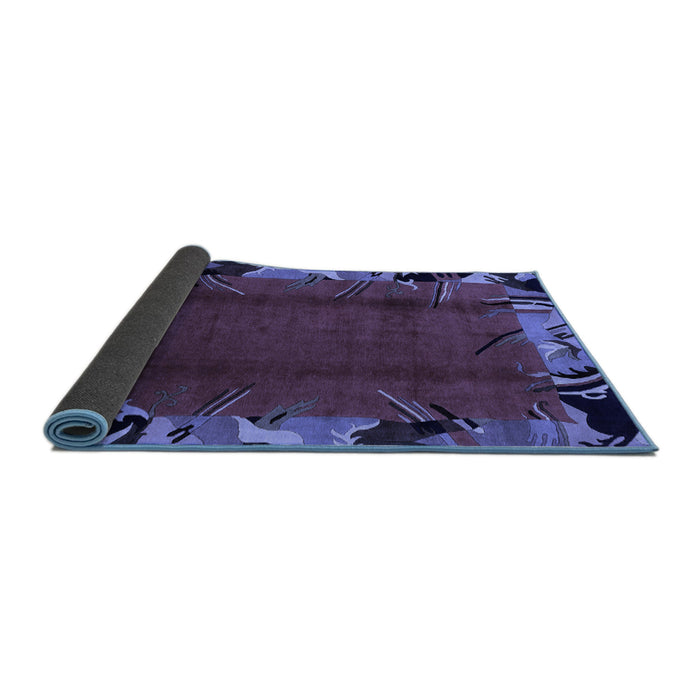 Sideview of Abstract Blue Modern Rug, abs1901blu
