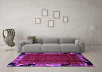 Machine Washable Abstract Purple Modern Rug, wshabs1901pur