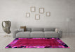 Machine Washable Abstract Pink Modern Rug in a Living Room, wshabs1901pnk