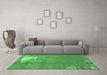 Machine Washable Abstract Emerald Green Modern Area Rugs in a Living Room,, wshabs1902emgrn