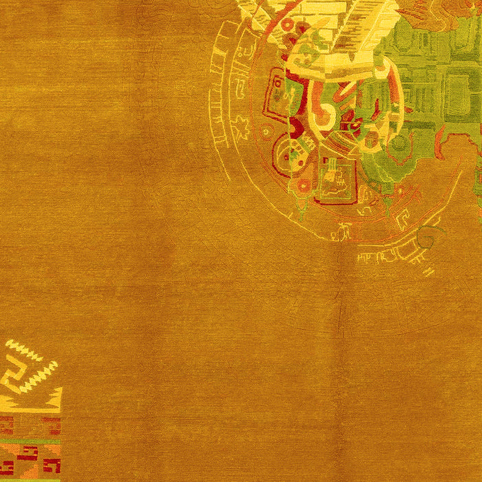 Abstract Yellow Modern Rug, abs1902yw