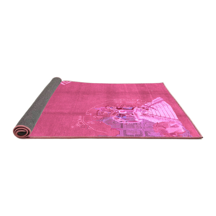 Sideview of Abstract Purple Modern Rug, abs1902pur