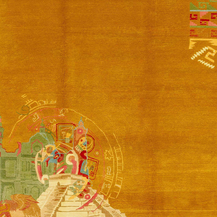 Machine Washable Abstract Orange Red Rug, wshabs1902