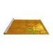 Sideview of Machine Washable Abstract Yellow Modern Rug, wshabs1902yw