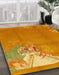 Machine Washable Abstract Orange Red Rug in a Family Room, wshabs1902