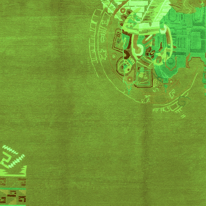 Machine Washable Abstract Green Modern Area Rugs, wshabs1902grn