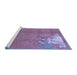 Sideview of Machine Washable Abstract Blue Modern Rug, wshabs1902blu