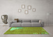 Machine Washable Abstract Turquoise Modern Area Rugs in a Living Room,, wshabs1902turq