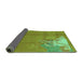 Sideview of Abstract Turquoise Modern Rug, abs1902turq