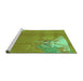 Sideview of Machine Washable Abstract Turquoise Modern Area Rugs, wshabs1902turq