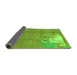 Sideview of Abstract Green Modern Rug, abs1902grn