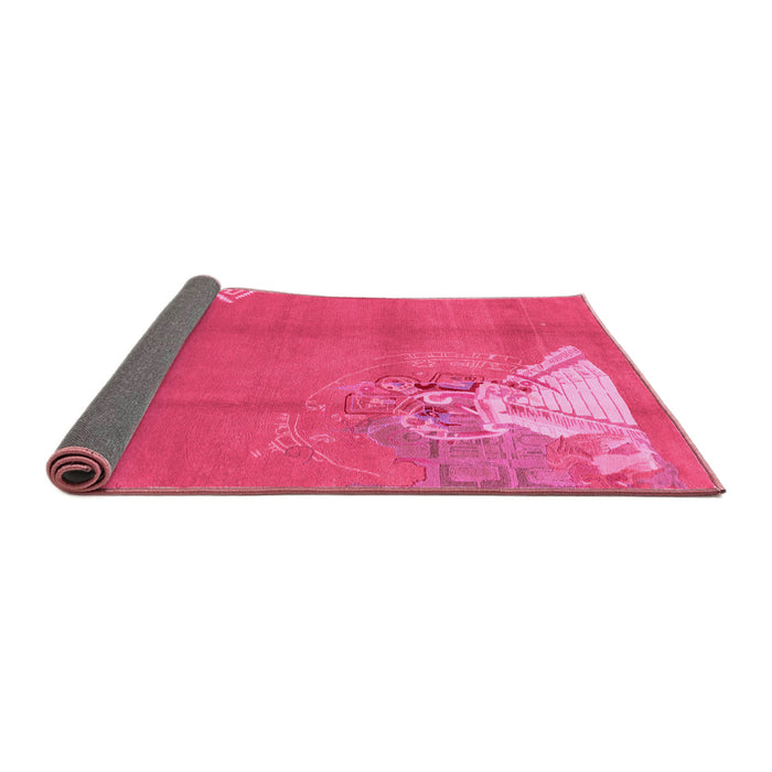 Sideview of Abstract Pink Modern Rug, abs1902pnk
