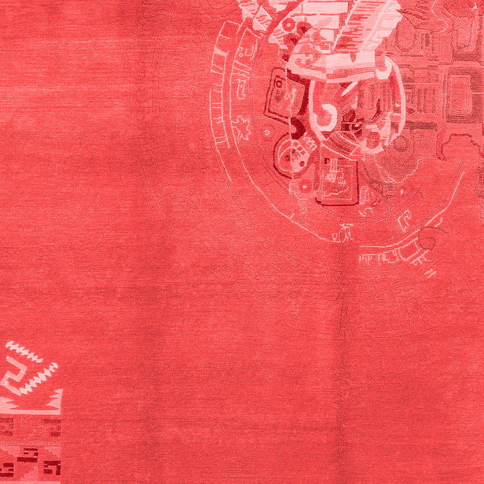 Machine Washable Abstract Red Modern Rug, wshabs1902red