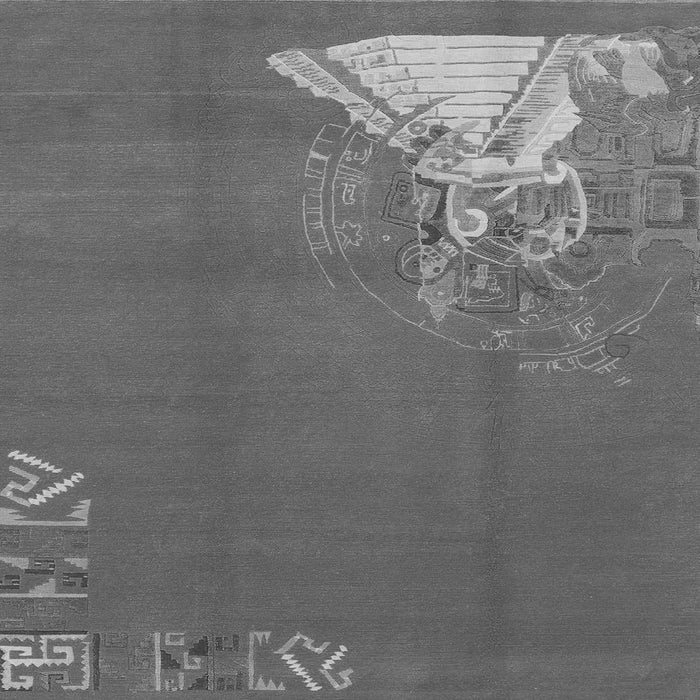 Square Machine Washable Abstract Gray Modern Rug, wshabs1902gry